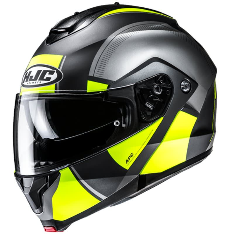CASCO HJC C91N JYN MC5 AMARILLO GRIS | CASCO ABATIBLE CON VISOR SOLAR1