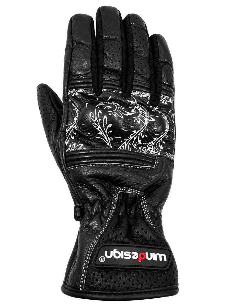 GUANTES WINDESIGN CUERO MUJER DETALLES BLANCOS | ELEGANCIA Y PROTECCIÓN EN CADA VIAJE1