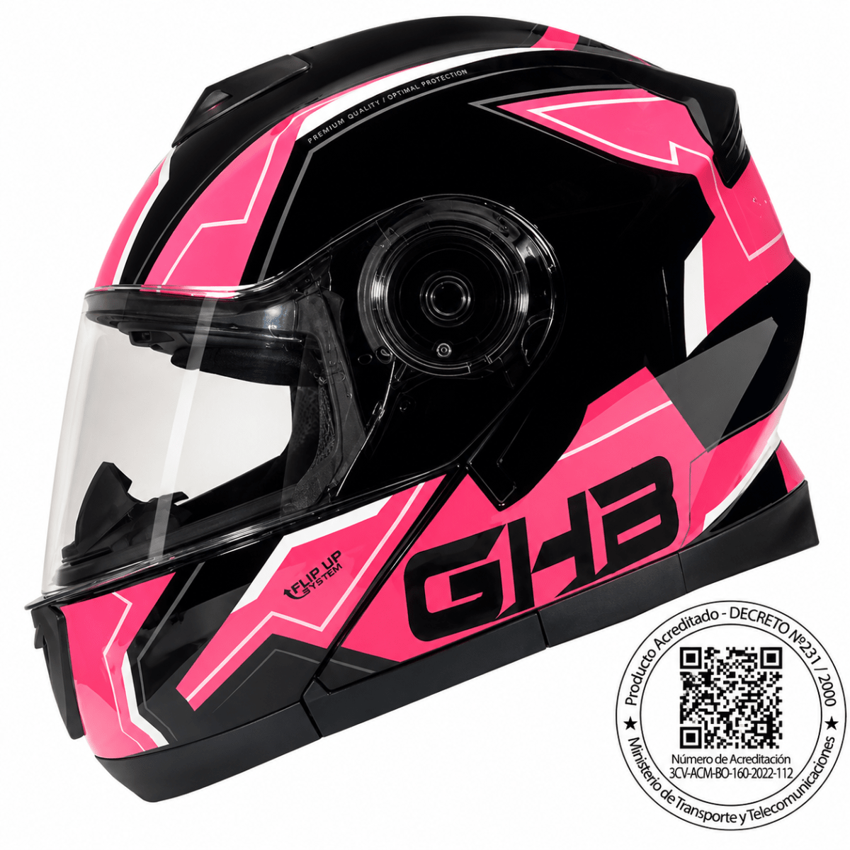 CASCO ABATIBLE GHB 160 STARK NEGRO ROSA | PROTECCIÓN Y COMODIDAD PARA CADA RUTA1