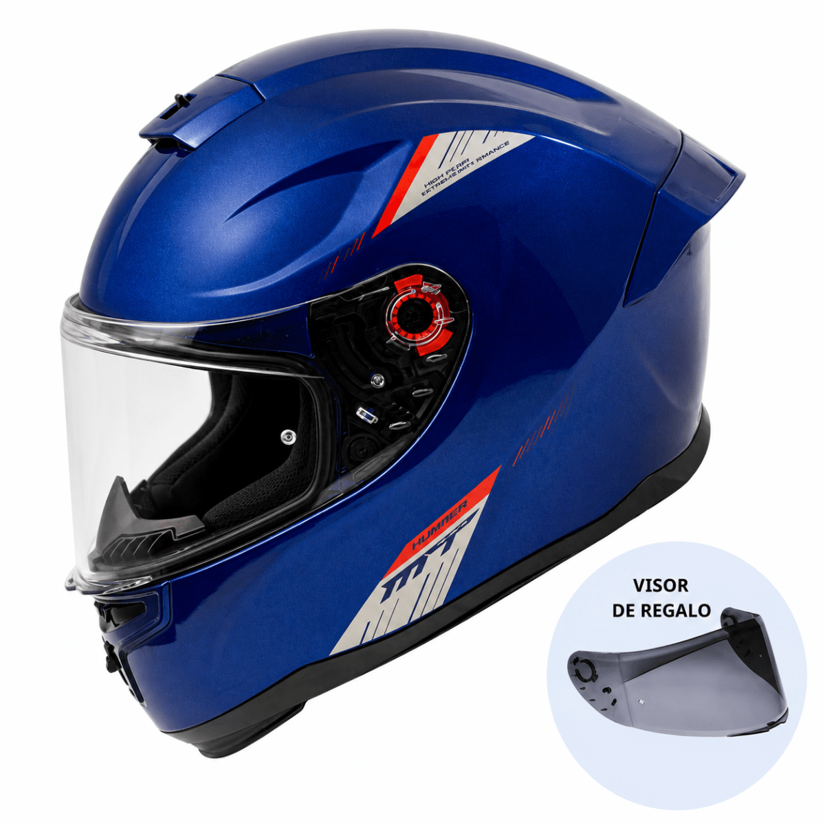 CASCO MT FF114 HUMMER SOLID A7 AZUL BRILLO | CONDUCE CON SEGURIDAD Y ESTILO  (VISOR OSCURO DE REGALO)2