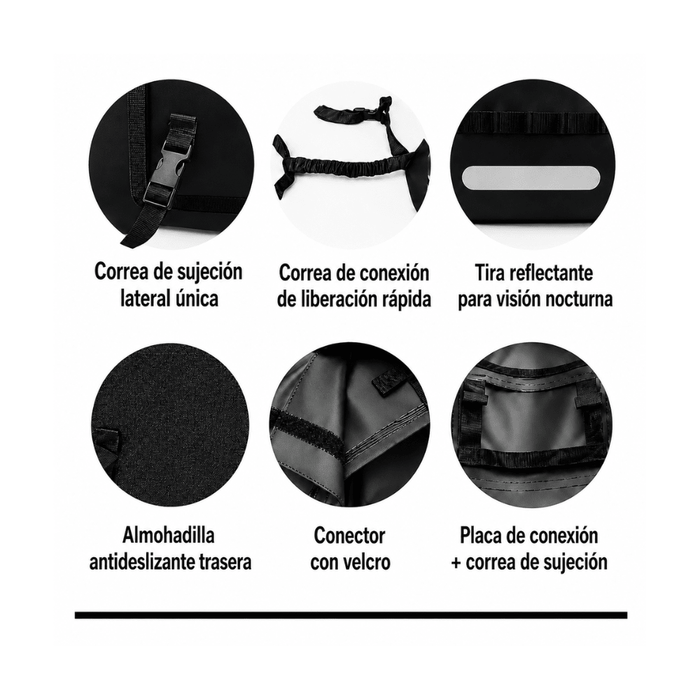 ALFORJA PARA MOTO ALXA DOBLE IMPERMEABLE 35 + 35 LITROS5