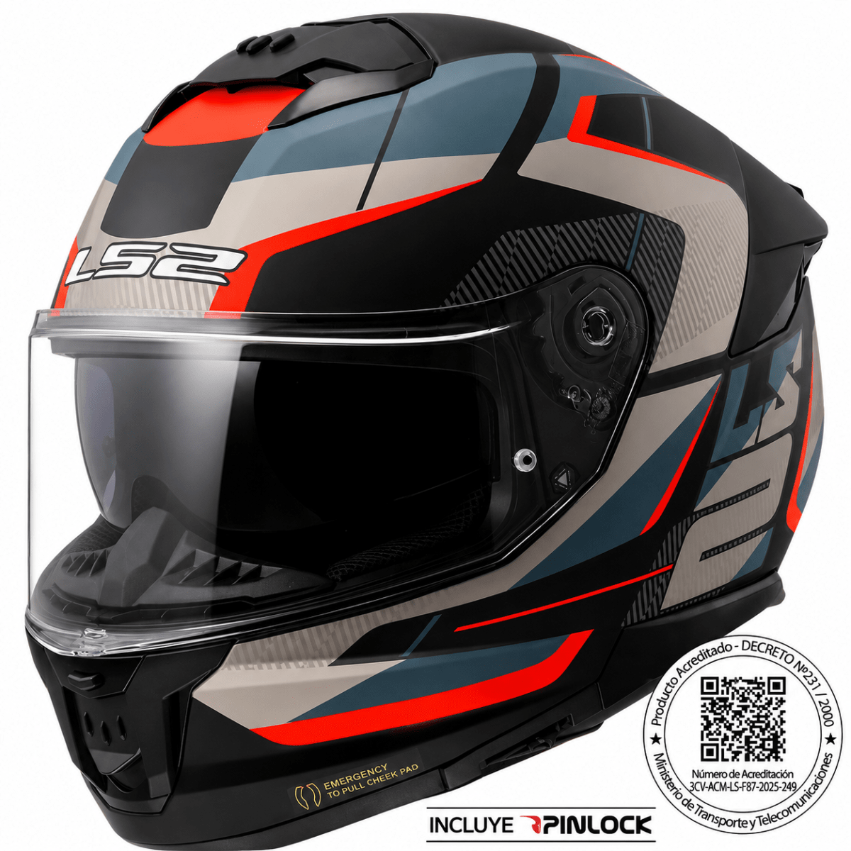 CASCO LS2 FF808 STREAM II NEGRO AZUL MATE | CERTIFICADO ECE 22.061
