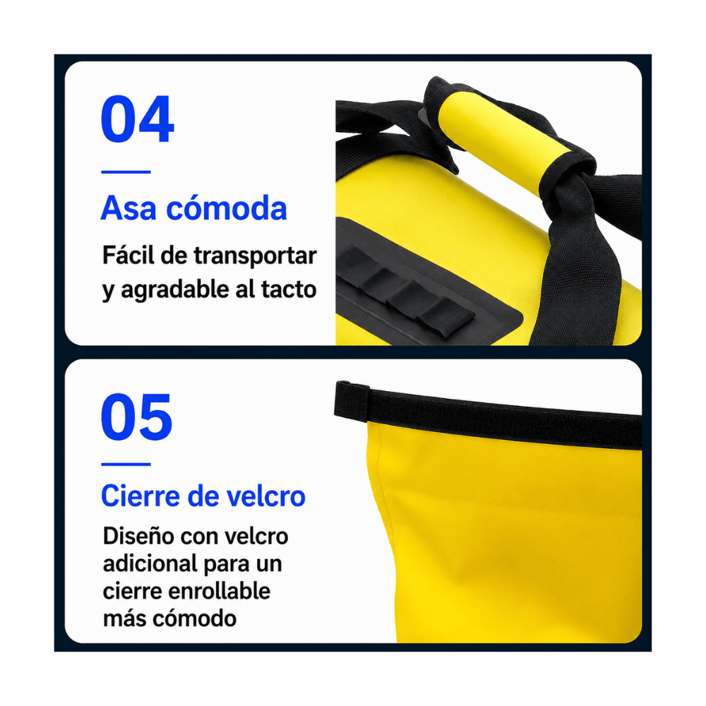 BOLSO DE VIAJE ALXA 66 LITROS IMPERMEABLE NEGRO6