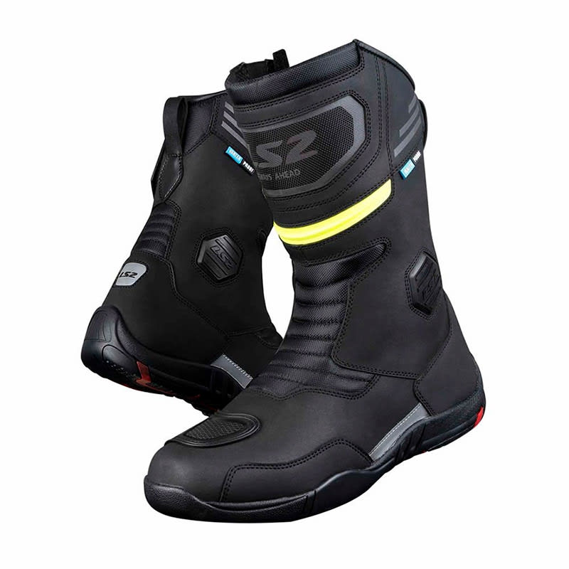 BOTA LS2 GOBY NEGRA AMARILLA WP MUJER1