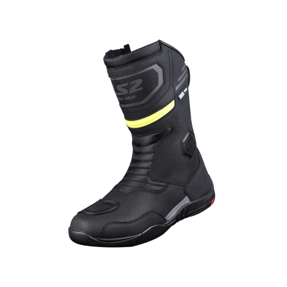 BOTA PARA MOTO HOMBRE LS2 GOBY WP IMPERMEABLE NEGRA Y AMARILLA2