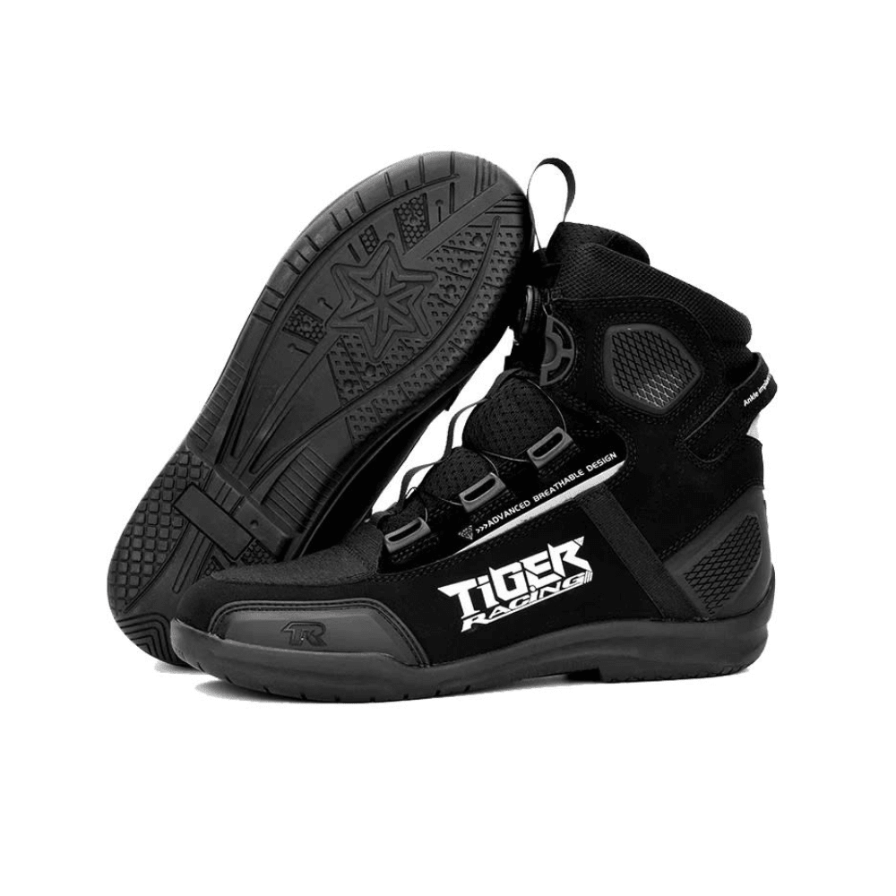 BOTAS PARA MOTO TR TIGER R1 URBANAS CON AJUSTE ROTATIVO NEGRAS4