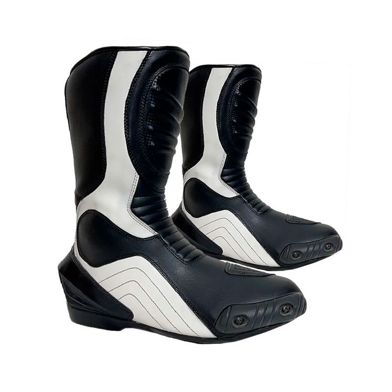 Botas Vitese Gp54 Larga Cuero Negro Blanco1