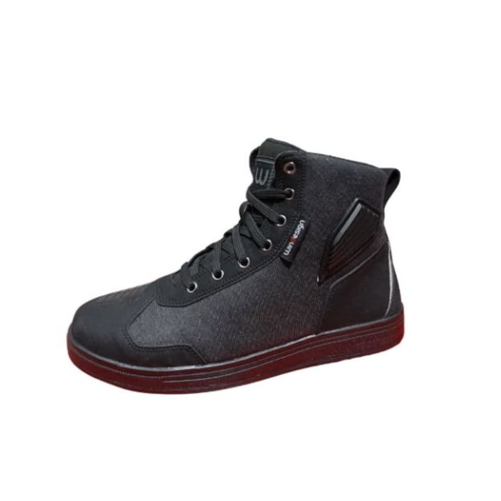 BOTA ZAPATILLA PARA MOTO WINDESIGN LIBERTY NEGRA GRIS2