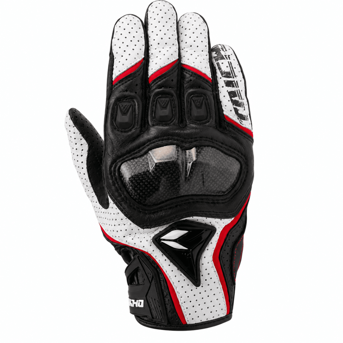 GUANTES PARA MOTO TAICHI CON PROTECCIÓN DE CARBONO BLANCO NEGRO | PROTECCIÓN PARA EL VERANO1