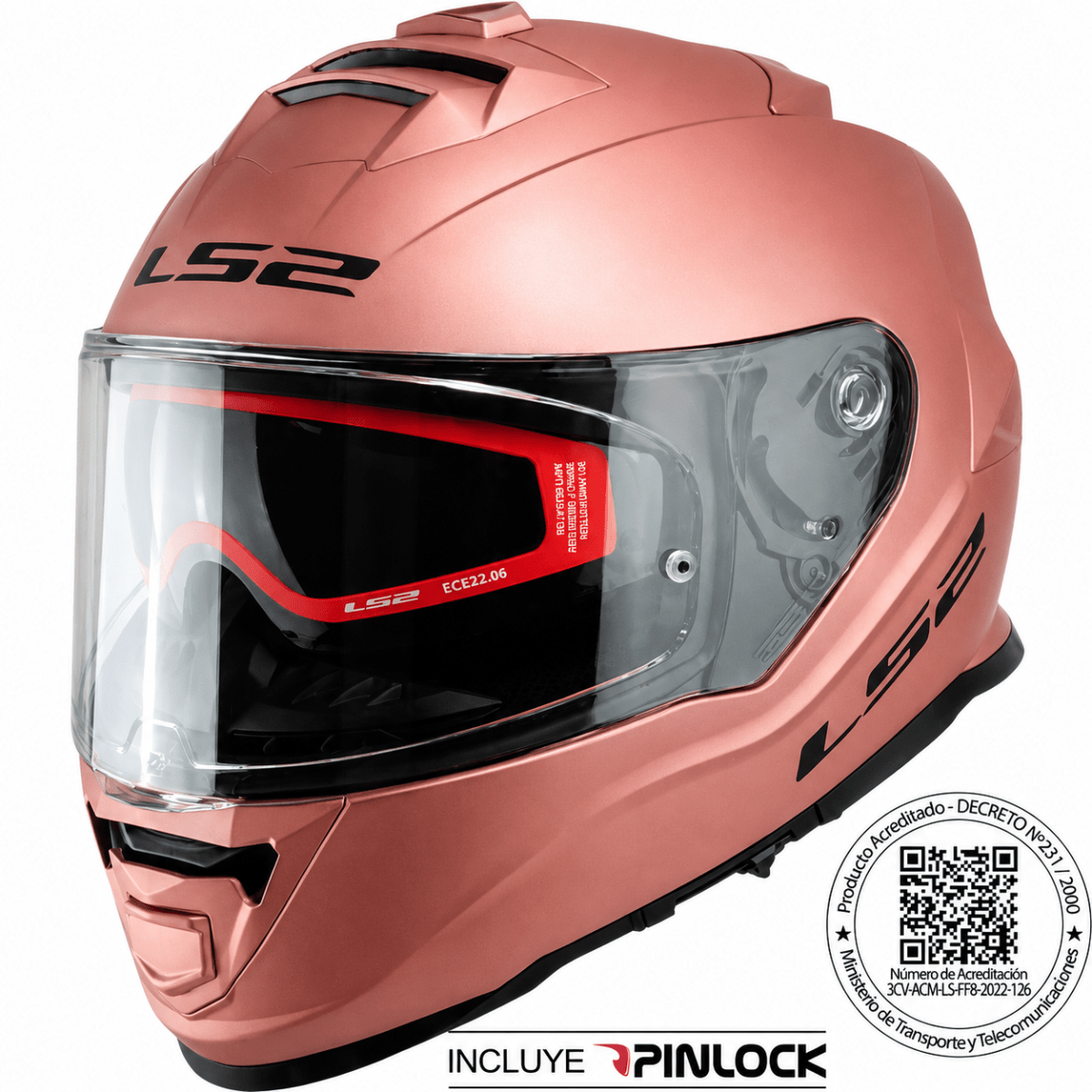 CASCO INTEGRAL LS2 FF800 STORM II ROSA GOLD MATE | EXCLUSIVO PARA RODAR CON PERSONALIDAD1