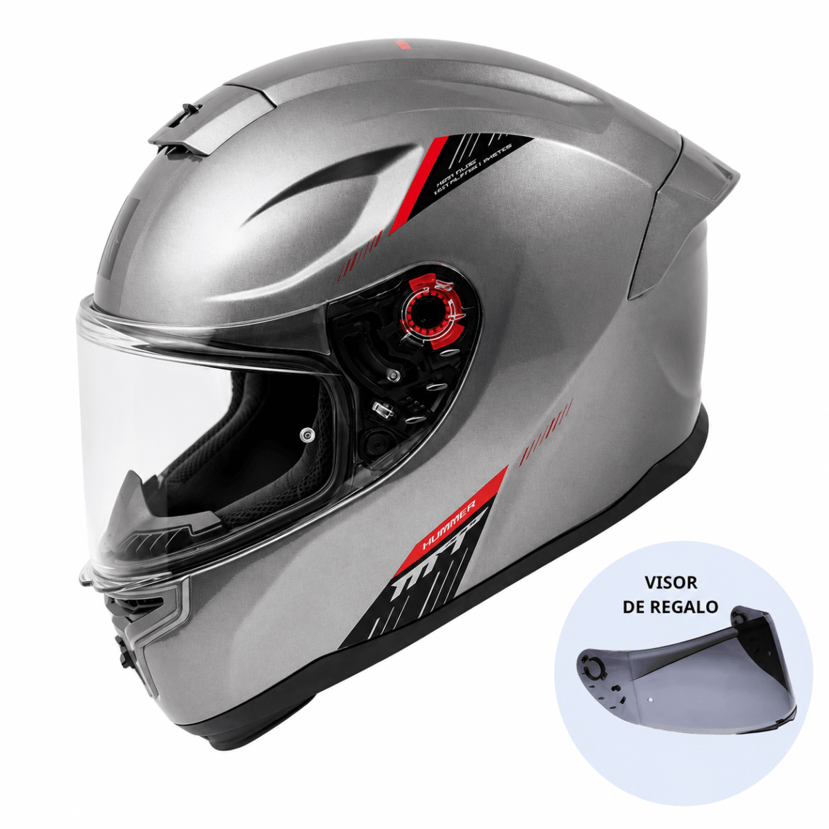 CASCO MT FF114 HUMMER SOLID A2 TITANIUM BRILLO | PROTECCIÓN INTELIGENTE (VISOR OSCURO DE REGALO)2