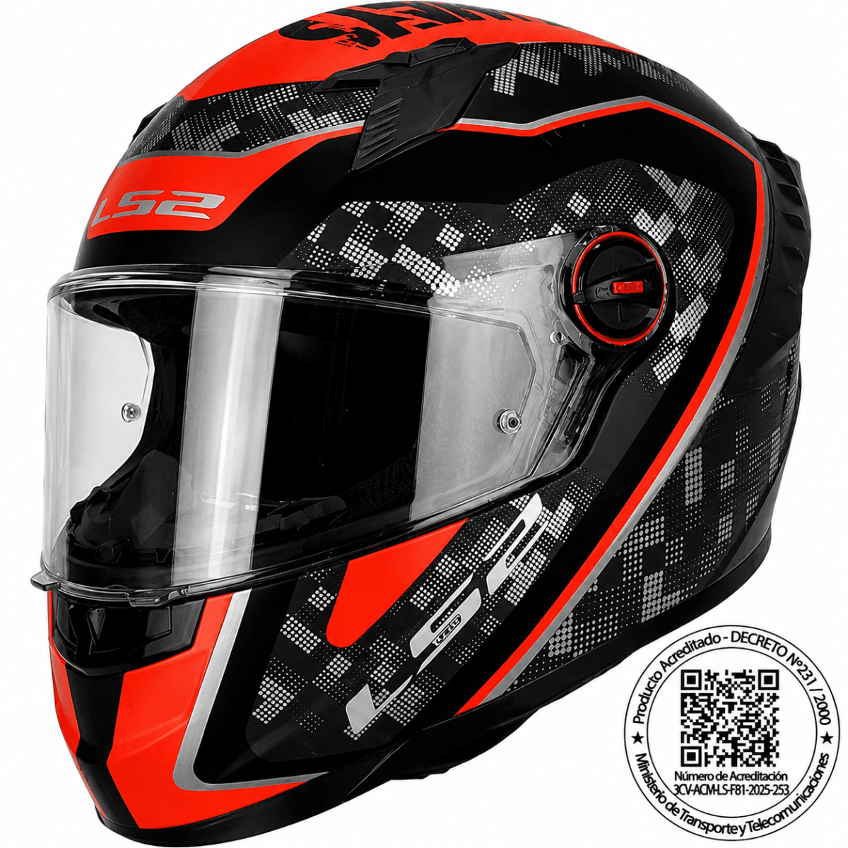 CASCO LS2 FF816 COSMOS STRIKE GRIS ROJO MATE | CERTIFICADO ECE 22.061