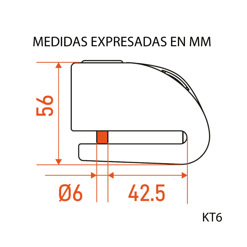 CANDADO PARA DISCO DE MOTO KOVIX KT6-FO CON ALARMA VERDE FLÚOR5