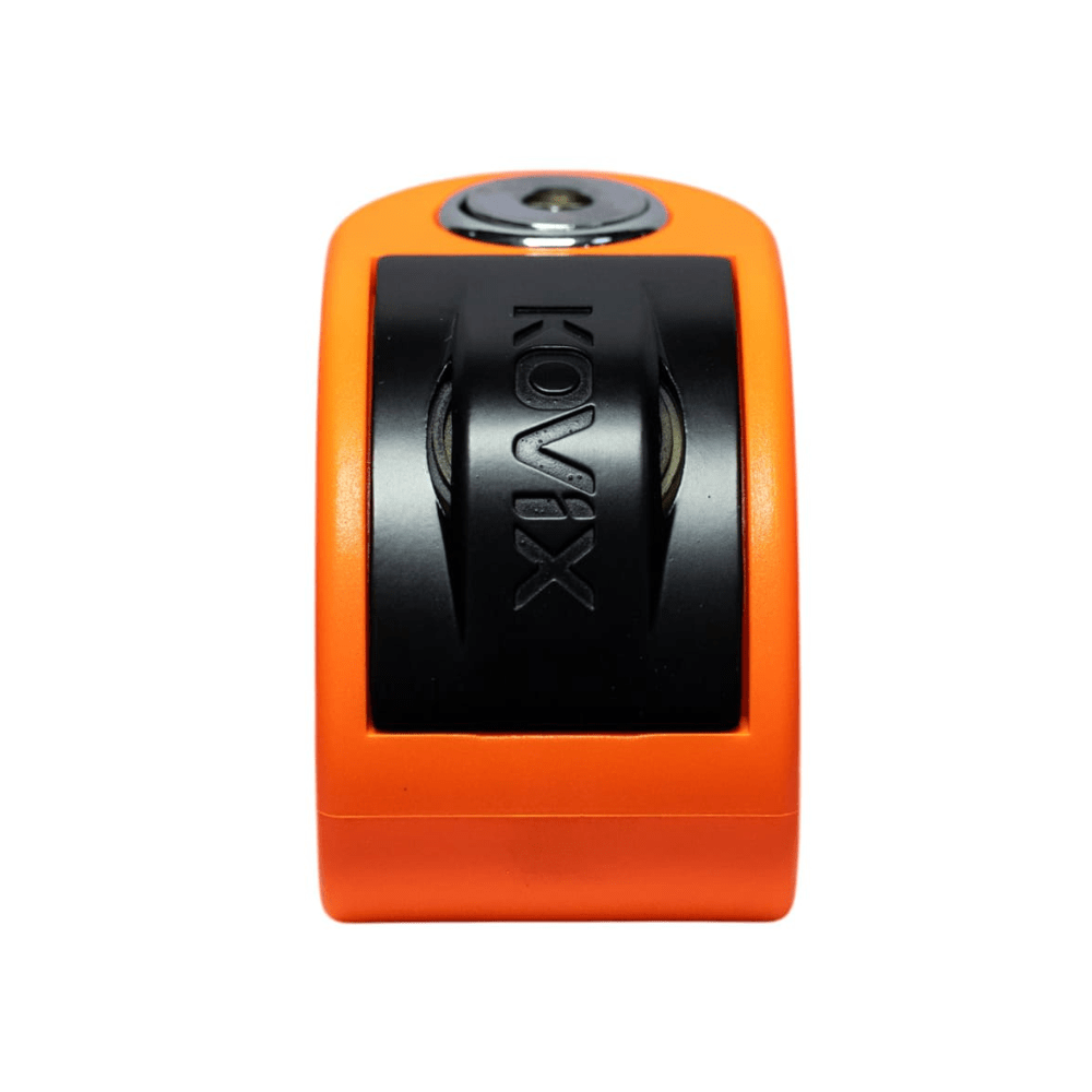 CANDADO PARA DISCO DE MOTO KOVIX KT6-FO CON ALARMA NARANJO2