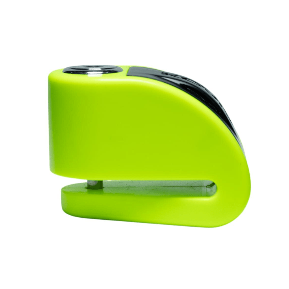 CANDADO PARA DISCO DE MOTO KOVIX KT6-FO CON ALARMA VERDE FLÚOR3