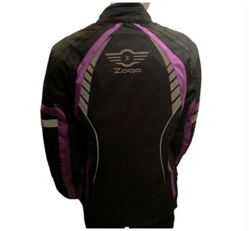 chaqueta moto mujer negro morado2