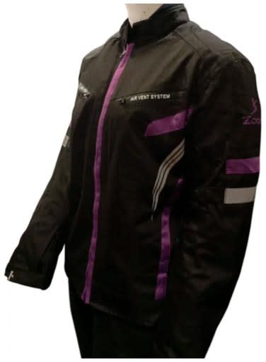 chaqueta moto mujer negro morado3