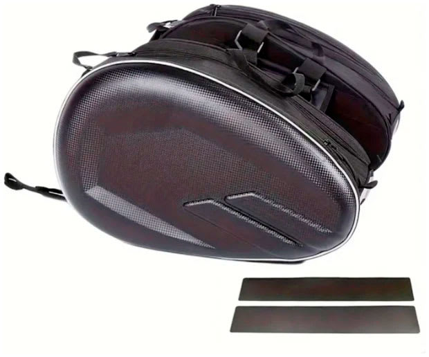 Alforja Para Moto Rigida Diseño Fibra Carbon Lisa1