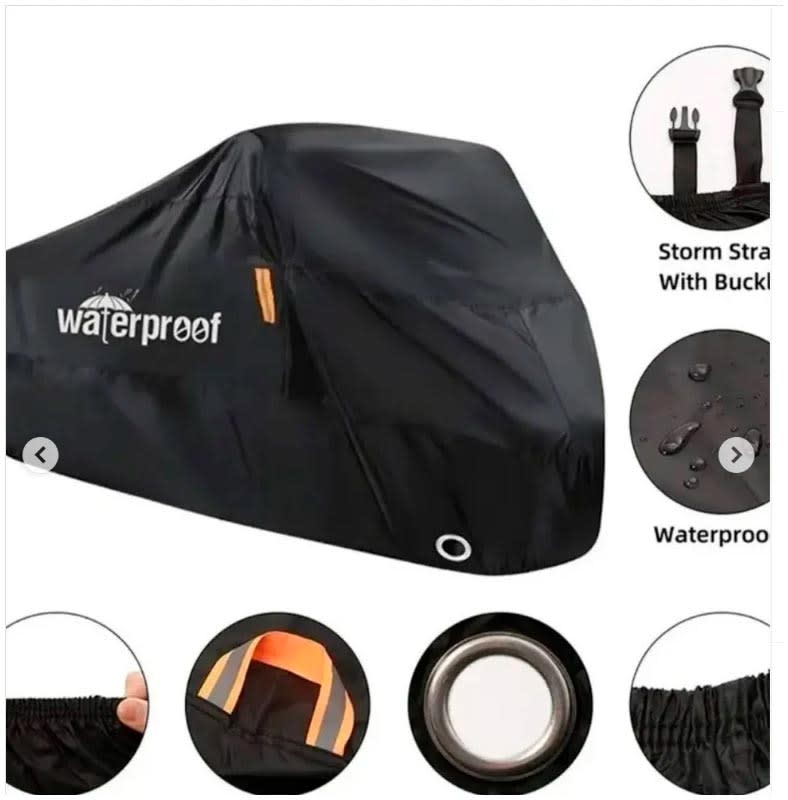 FUNDA PARA MOTO CON TIRA REFLECTANTE | COBERTURA EXTERIOR CONTRA POLVO, SOL Y LLUVIA1