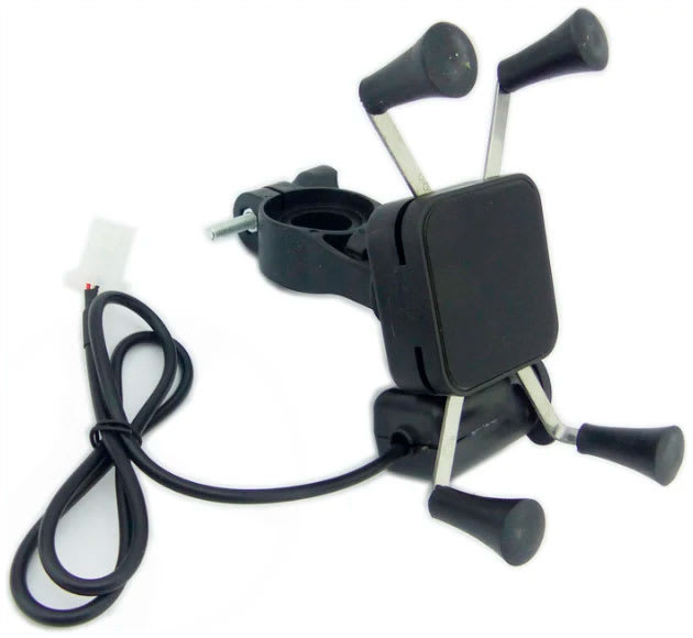 Porta Smartphone Para Moto Con USB De Carga 2.1 Amp1