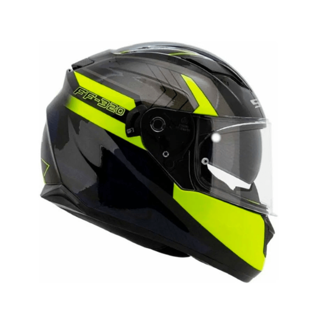CASCO PARA MOTO LS2 FF320 STREAM EVO EXO NEGRO AMARILLO CON VISOR SOLAR3