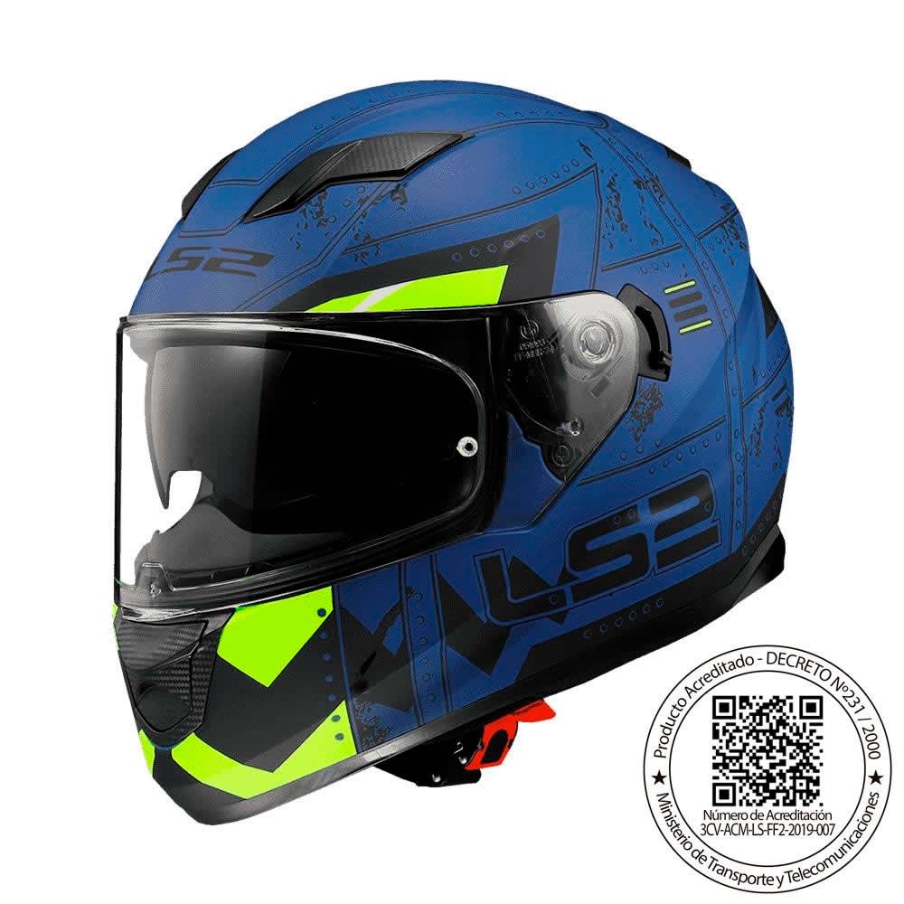 Casco Ls2 Ff320 Stream Evo Max Azul Amarillo Matte Talla Xl1