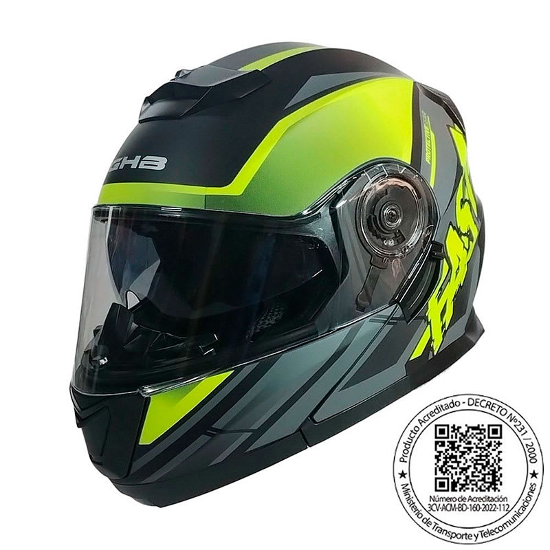 CASCO GHB 160 FAST NEGRO AMARILLO MATE ABATIBLE1