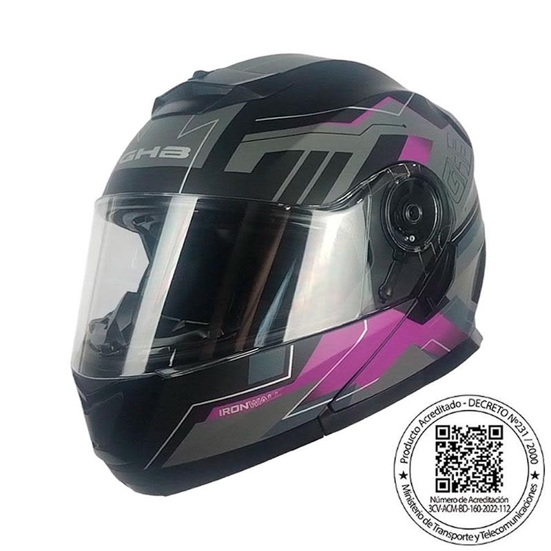 CASCO ABATIBLE GHB 160 STRAITS NEGRO ROSA MATTE1