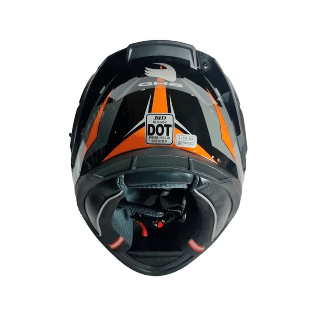CASCO INTEGRAL GHB M-69 DEEP NEGRO NARANJA5