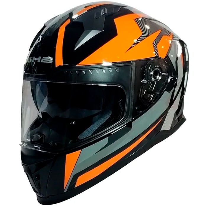 CASCO INTEGRAL GHB M-69 DEEP NEGRO NARANJA | DISEÑADO PARA RODAR CON CONFIANZA1