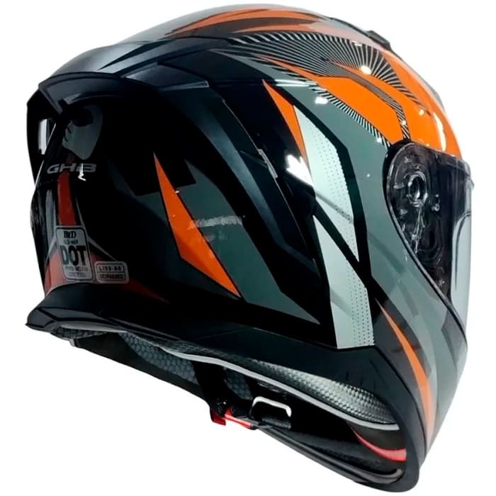 CASCO INTEGRAL GHB M-69 DEEP NEGRO NARANJA | DISEÑADO PARA RODAR CON CONFIANZA2