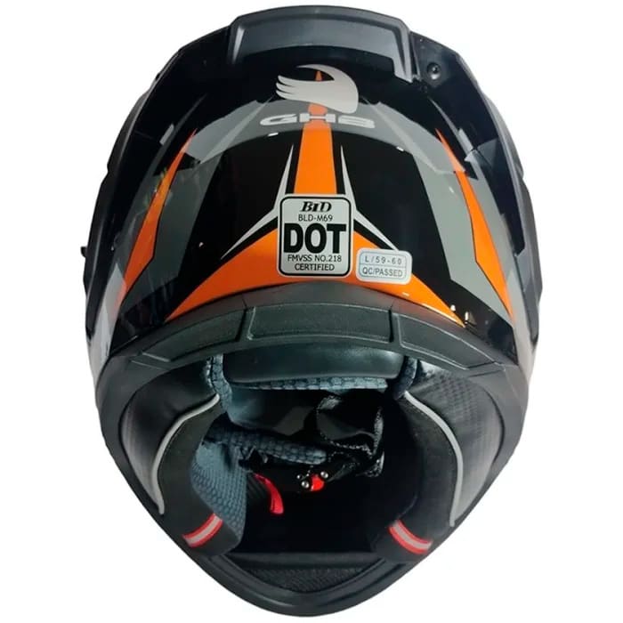 Casco Ghb M-69 deep negro naranja4