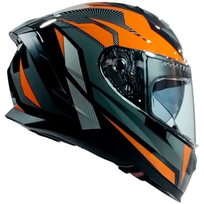 Casco Ghb M-69 deep negro naranja5