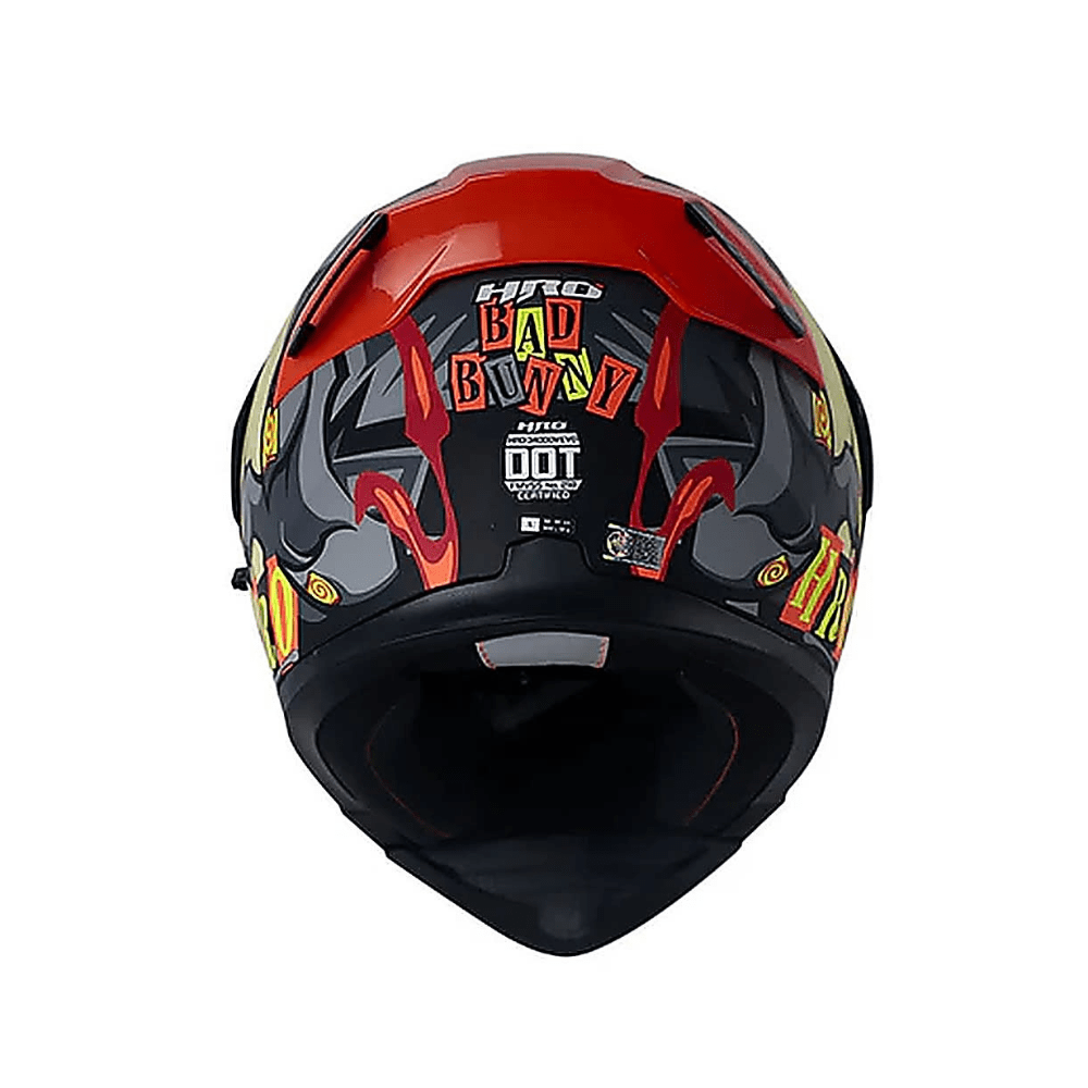 CASCO ABATIBLE HRO 3400DV BAD BUNNY CON DOBLE VISOR GRIS MATE NARANJA NEÓN3