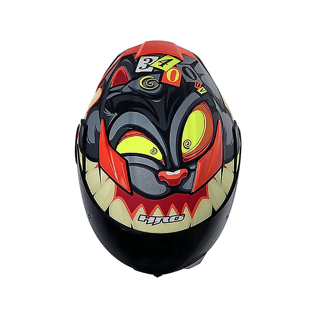 CASCO ABATIBLE HRO 3400DV BAD BUNNY CON DOBLE VISOR GRIS MATE NARANJA NEÓN2