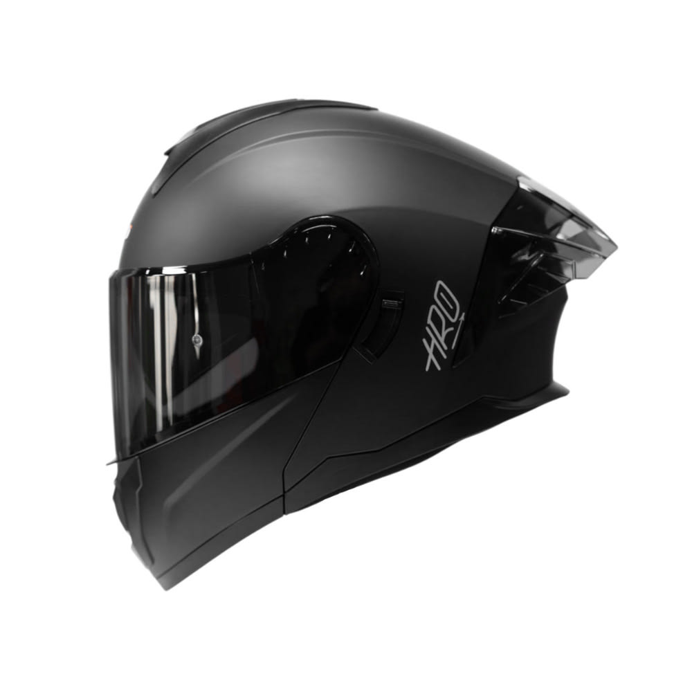 CASCO ABATIBLE HRO 3480DV SOLID CON DOBLE VISOR NEGRO MATE4