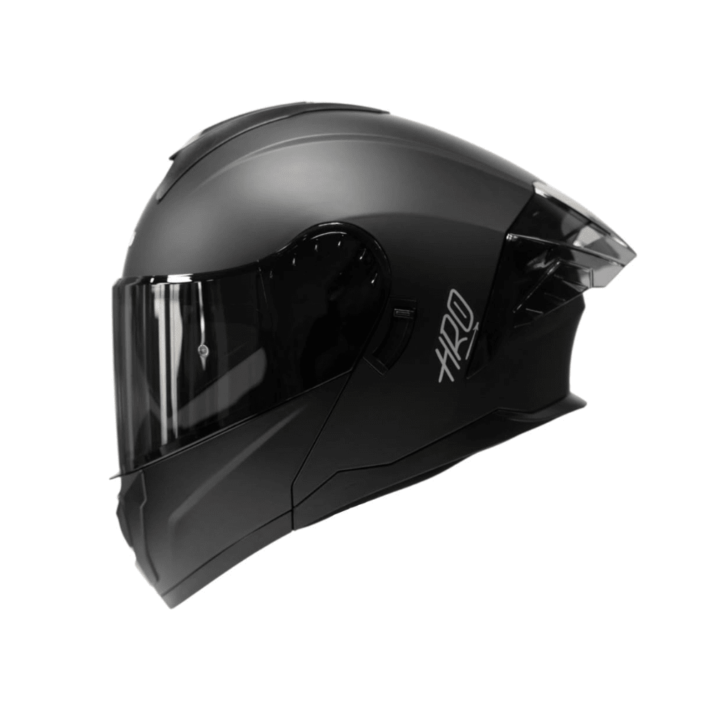 CASCO ABATIBLE HRO 3480DV SOLID CON DOBLE VISOR NEGRO MATE1