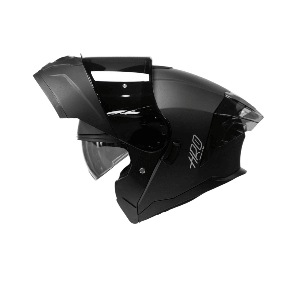 CASCO ABATIBLE HRO 3480DV SOLID CON DOBLE VISOR NEGRO MATE2