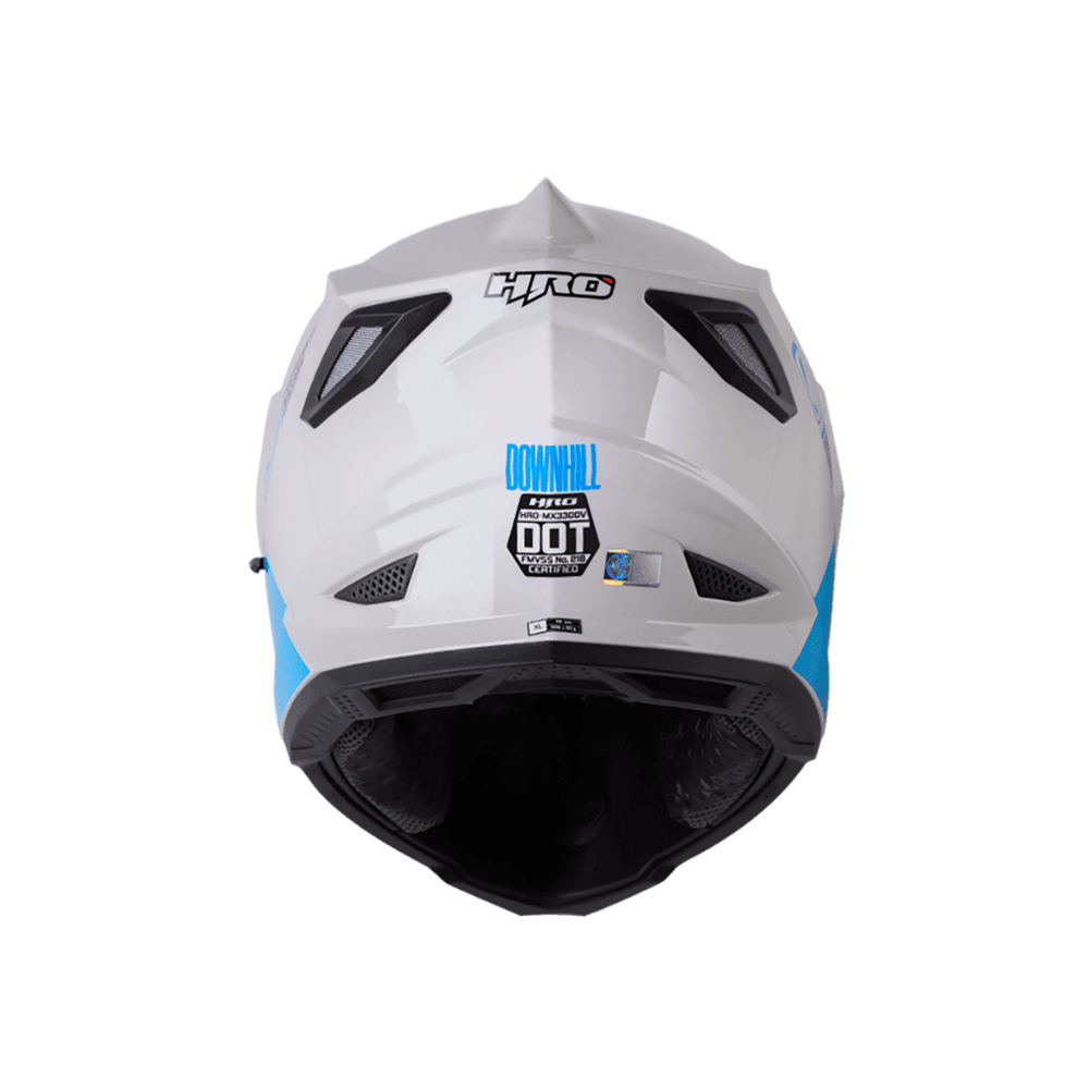 CASCO MULTIPROPOSITO HRO MX-330DV DOWNHILL CON DOBLE VISOR AZUL Y BLANCO2