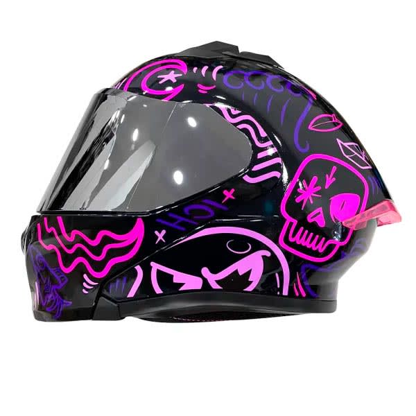 Casco Abatible ICH 3120 Fresh Negro Fucsia Visor Silver1