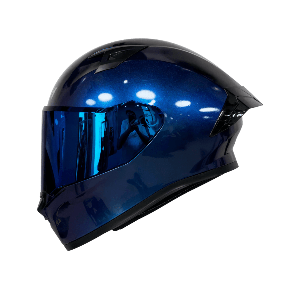 CASCO ICH 503 SOLID CON DISEÑO AERODINÁMICO CAMALEÓN AZUL2