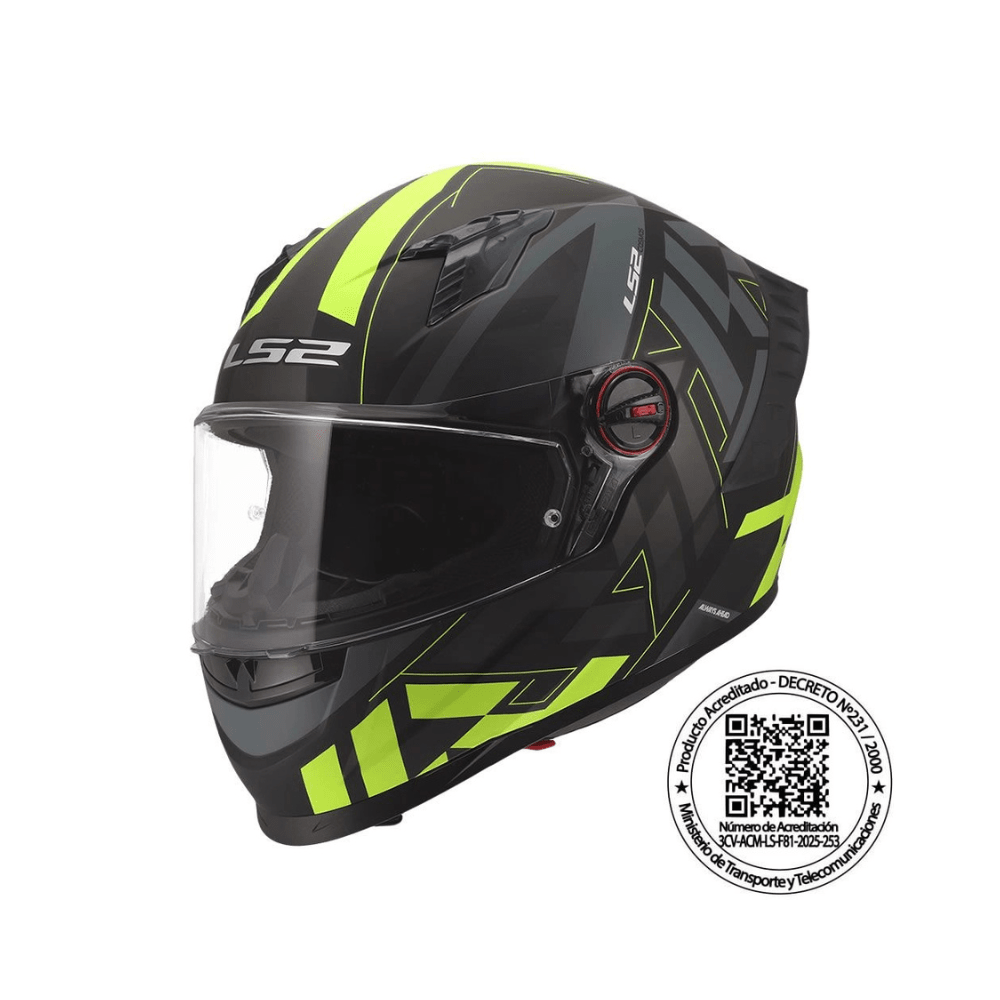 CASCO PARA MOTO LS2 FF816 COSMOS PASKAL CON VISOR SOLAR NEGRO Y AMARILLO MATE1