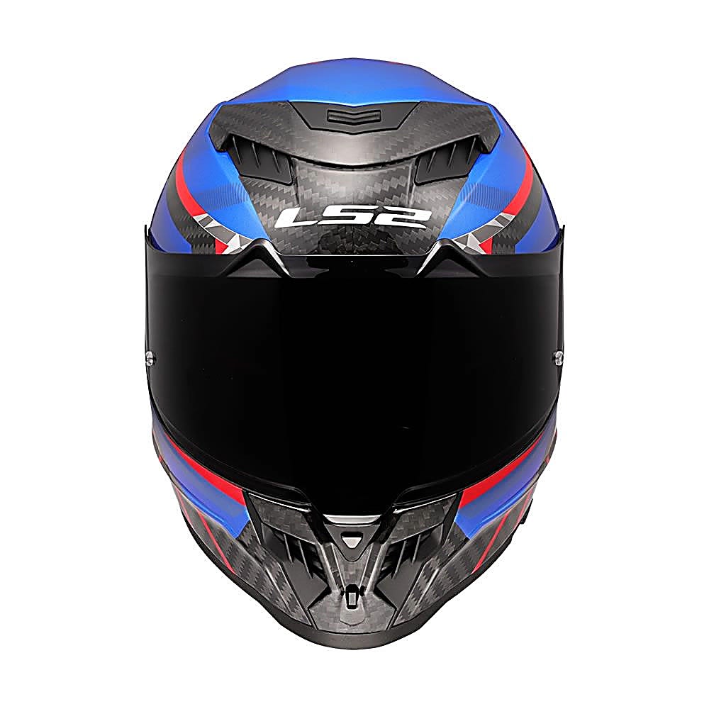 CASCO LS2 FF807 DRAGON C TRAX AZUL ROJO | CARBONO CERTIFICADO ECE 22.064