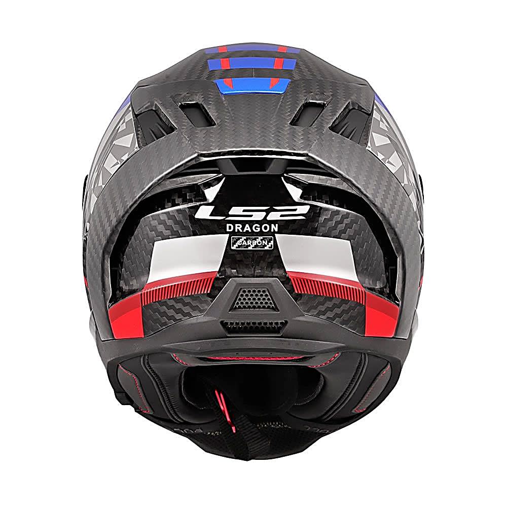 CASCO LS2 FF807 DRAGON C TRAX AZUL ROJO | CARBONO CERTIFICADO ECE 22.065
