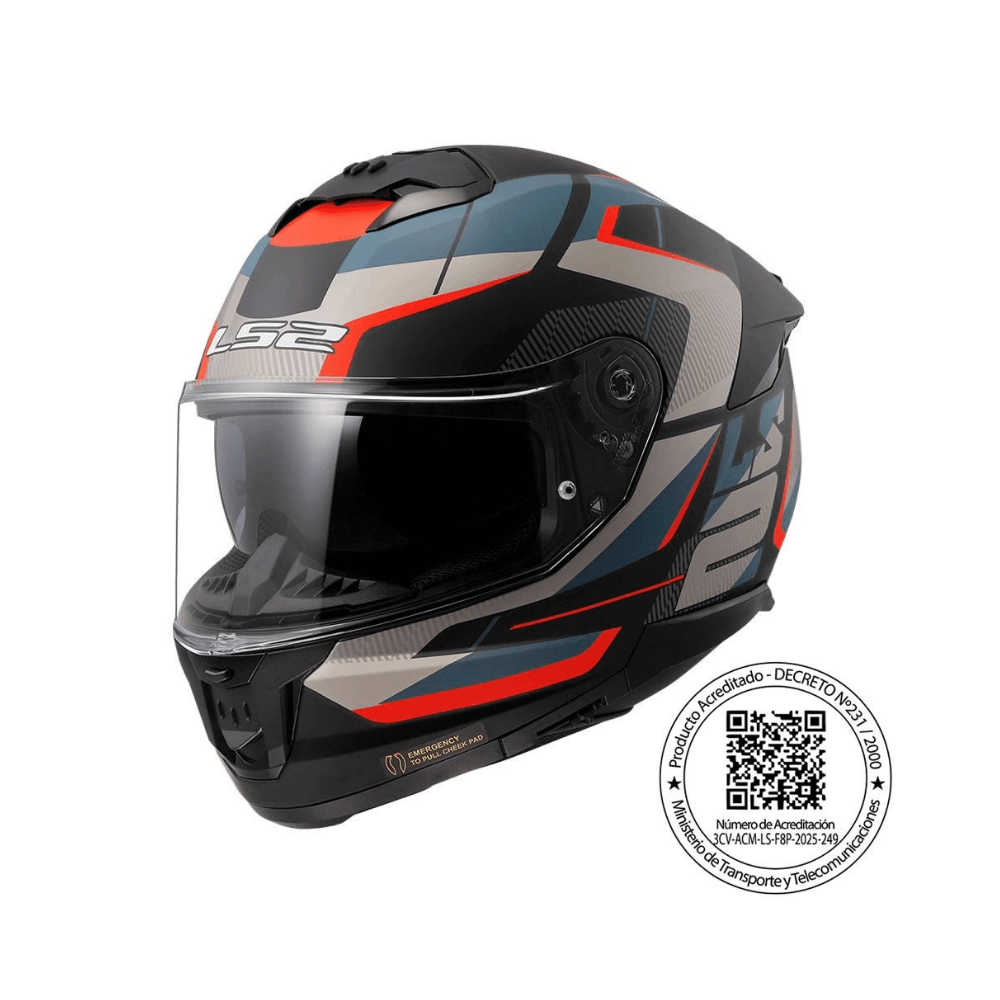 CASCO LS2 FF808 STREAM II NEGRO AZUL MATE | CERTIFICADO ECE 22.061