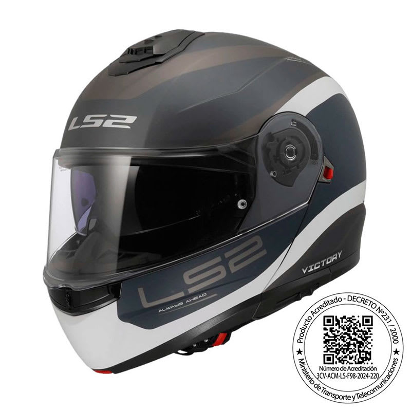 CASCO LS2 FF908 STROBE II VICTORY GRIS AZUL ARENA MATE1