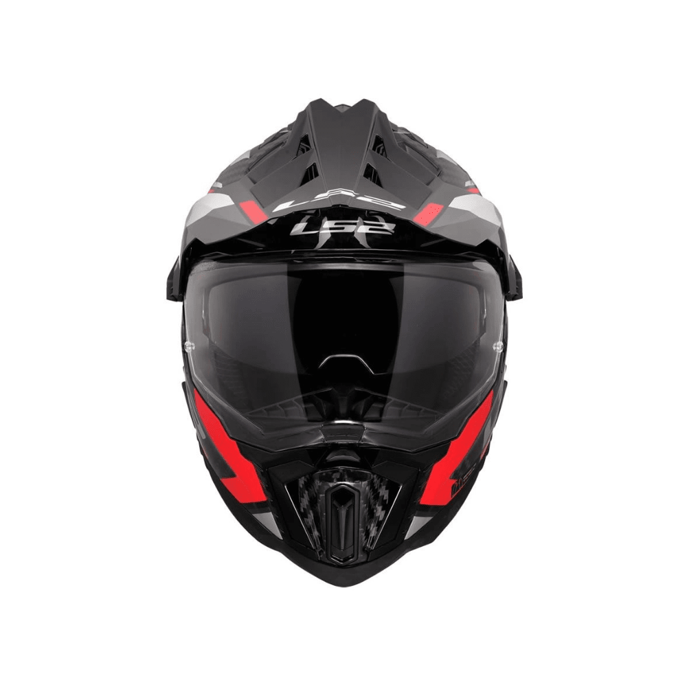 CASCO PARA MOTO LS2 MX701 EXPLORER CARBONO FRONTIER II MULTIPROPÓSITO ROJO MATE4