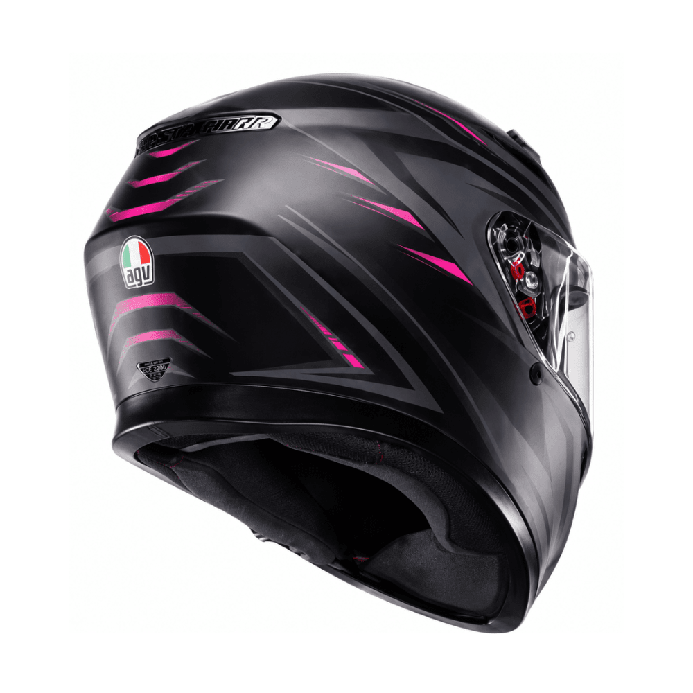 CASCO AGV K3 (2023) SYTH CON VISOR SOLAR NEGRO Y FUCSIA4