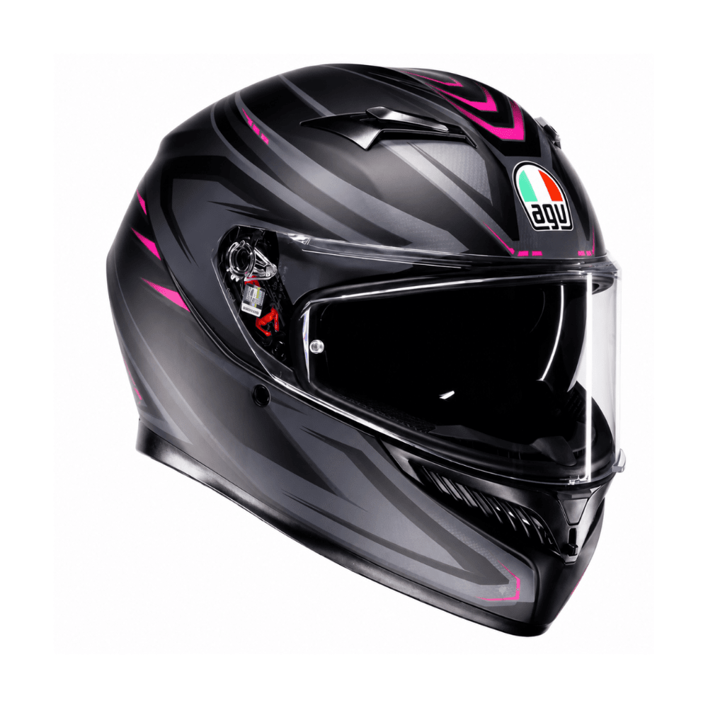CASCO AGV K3 (2023) SYTH CON VISOR SOLAR NEGRO Y FUCSIA2