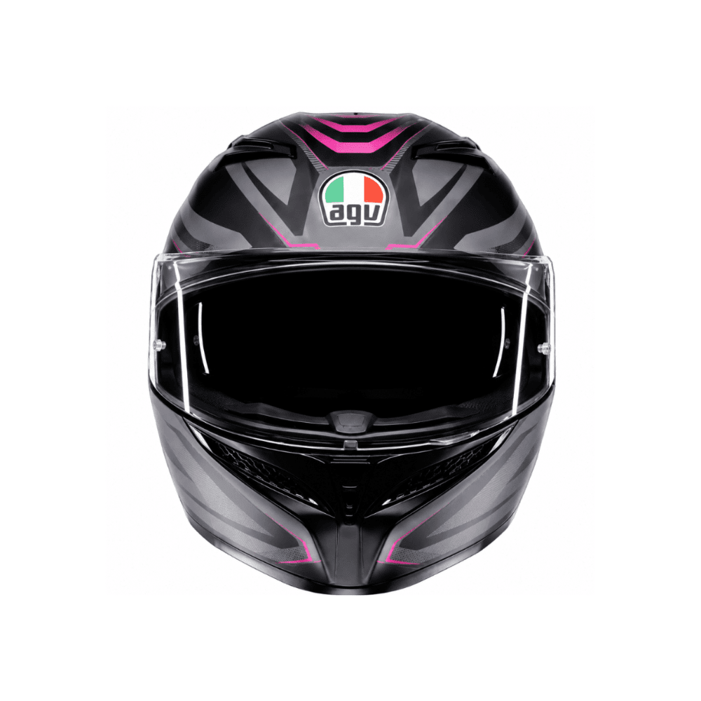 CASCO AGV K3 (2023) SYTH NEGRO Y FUCSIA CON VISOR SOLAR3
